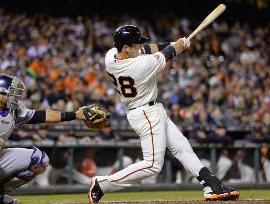 Buster Posey getting a hold of one. 