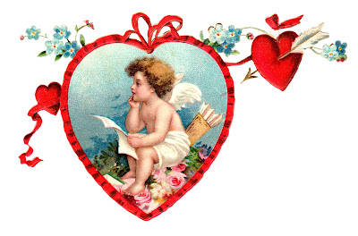 Victorian Image Valentine Cherub Hearts