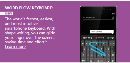 WORD FLOW KEYBOARD NEW FEATURES IN WINDOWS PHONE 8.1