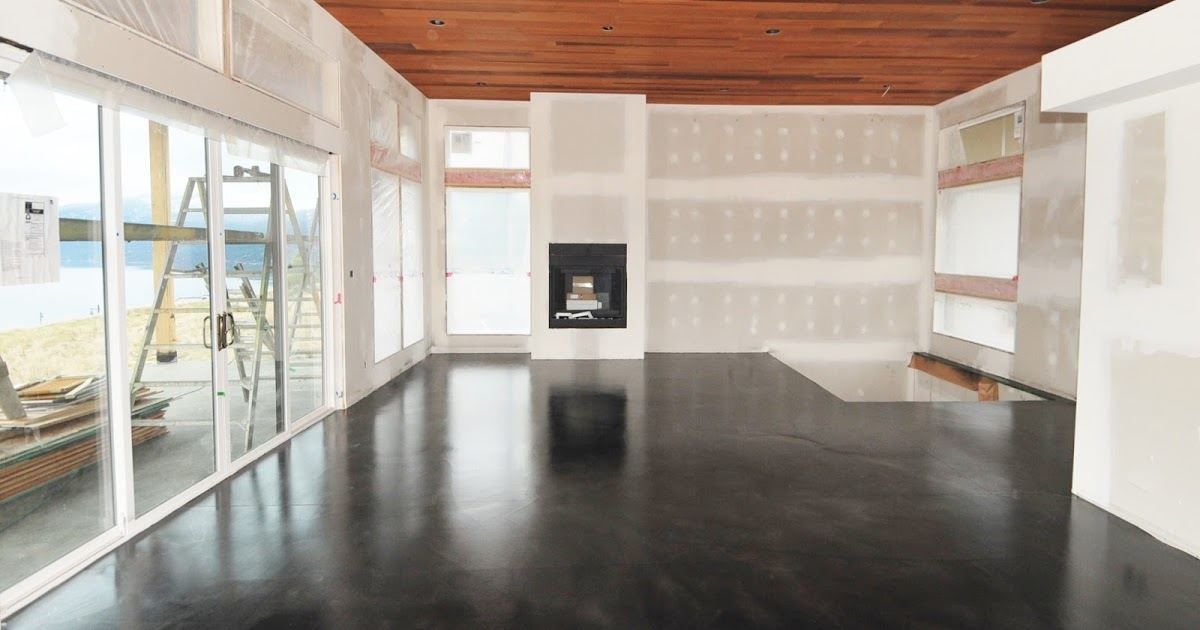 MODE CONCRETE: Black Acid Stained Modern Concrete Floor - created in