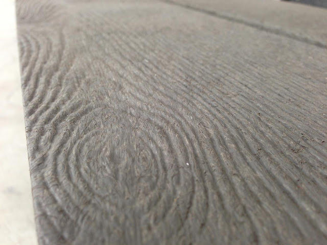 Wooden grain on a bench made by plastic mould