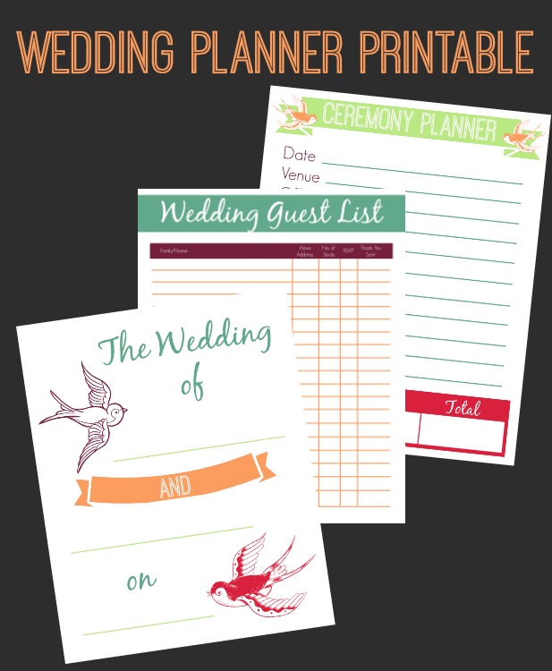 6+Wedding Planner Printable Set The Best Wedding, Easter, Spring and More Printables 42
