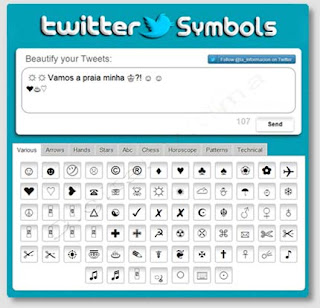 Twitter Simbolos