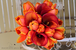 Kansas City Wedding Flowers Pond Photography orange tulips orange calla lilies