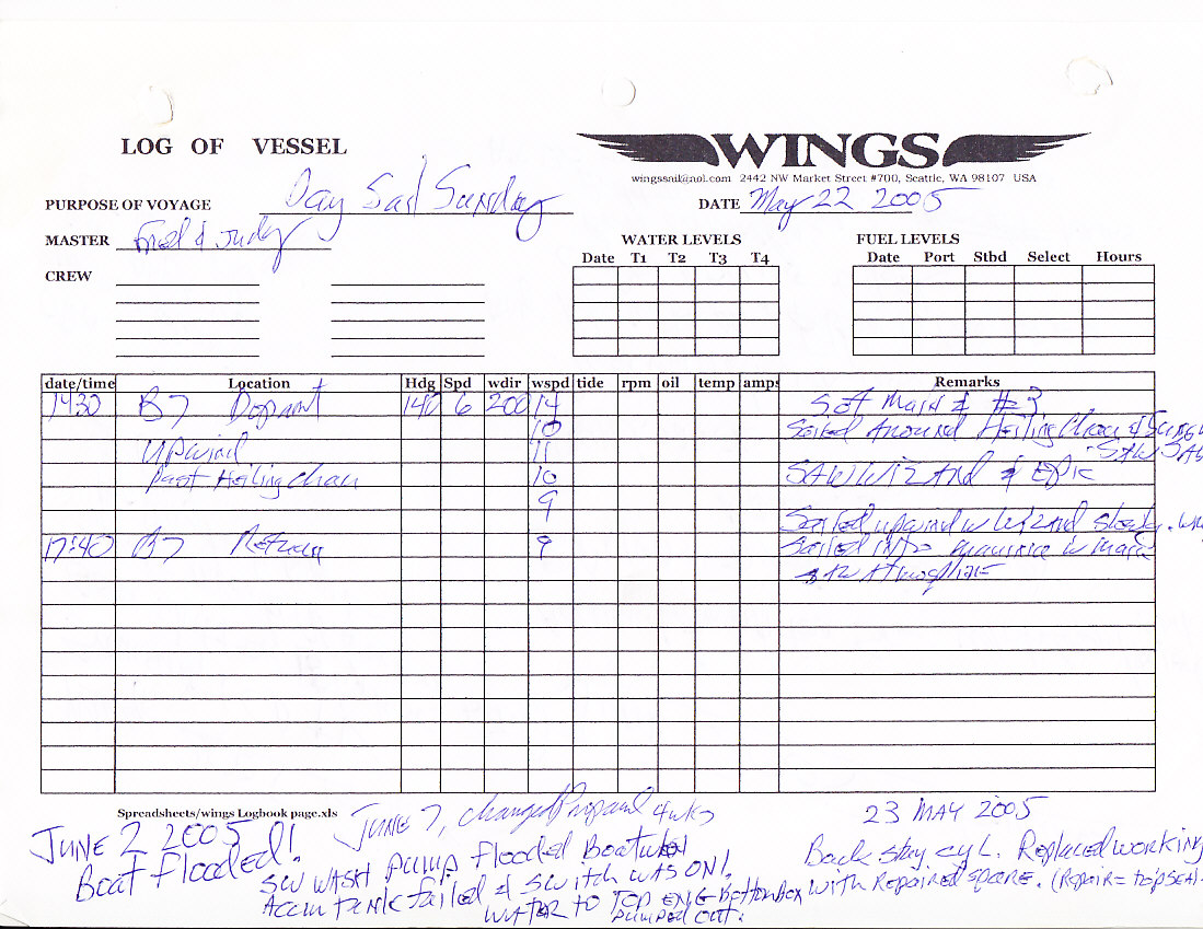 ship log book template