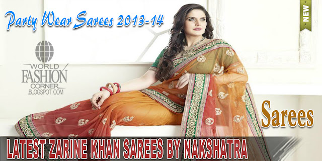 Zarine Khan Latest Sarees 2013-14 By Nakshatra