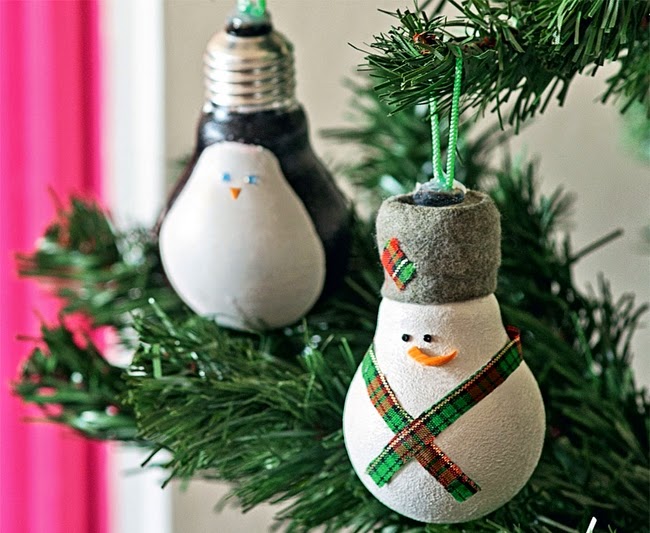 light bulb craft for Christmas ornament ~ easy arts and crafts project