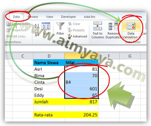 Pengisian atau input angka nilai merupakan hal biasa tapi sanggup menjadi fatal bila kita sa Cara Membuat Validasi Data Angka di Excel 2010