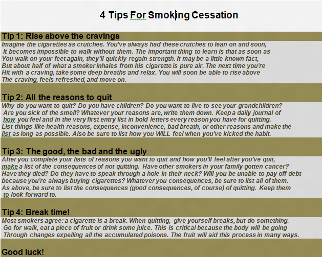 Smoking Cessation Best 4 Tips For Smoking Cessation About Health and