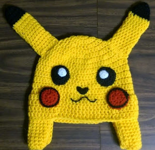 MANUALIDADES DE LANA: PATRON GORRO PIKACHU DE CROCHET