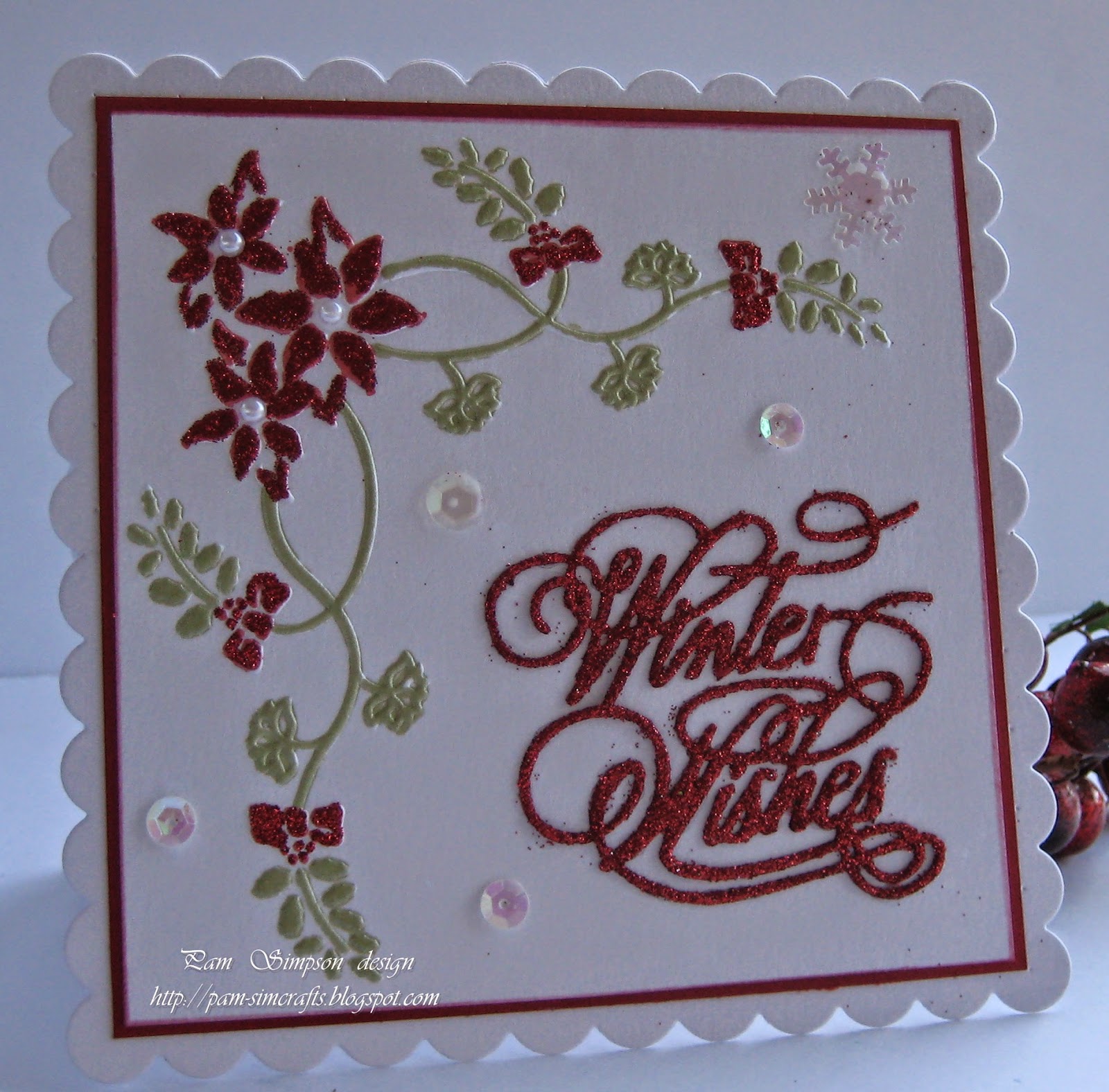 pamscrafts Embossed Christmas cards.