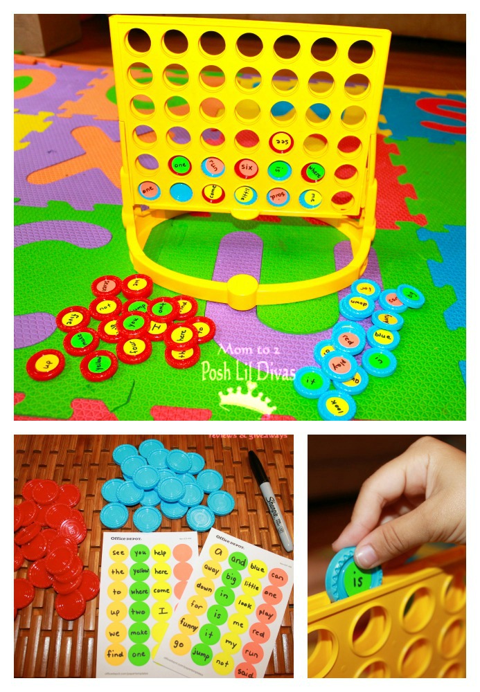 mom to 2 posh lil divas play to learn sight word connect four