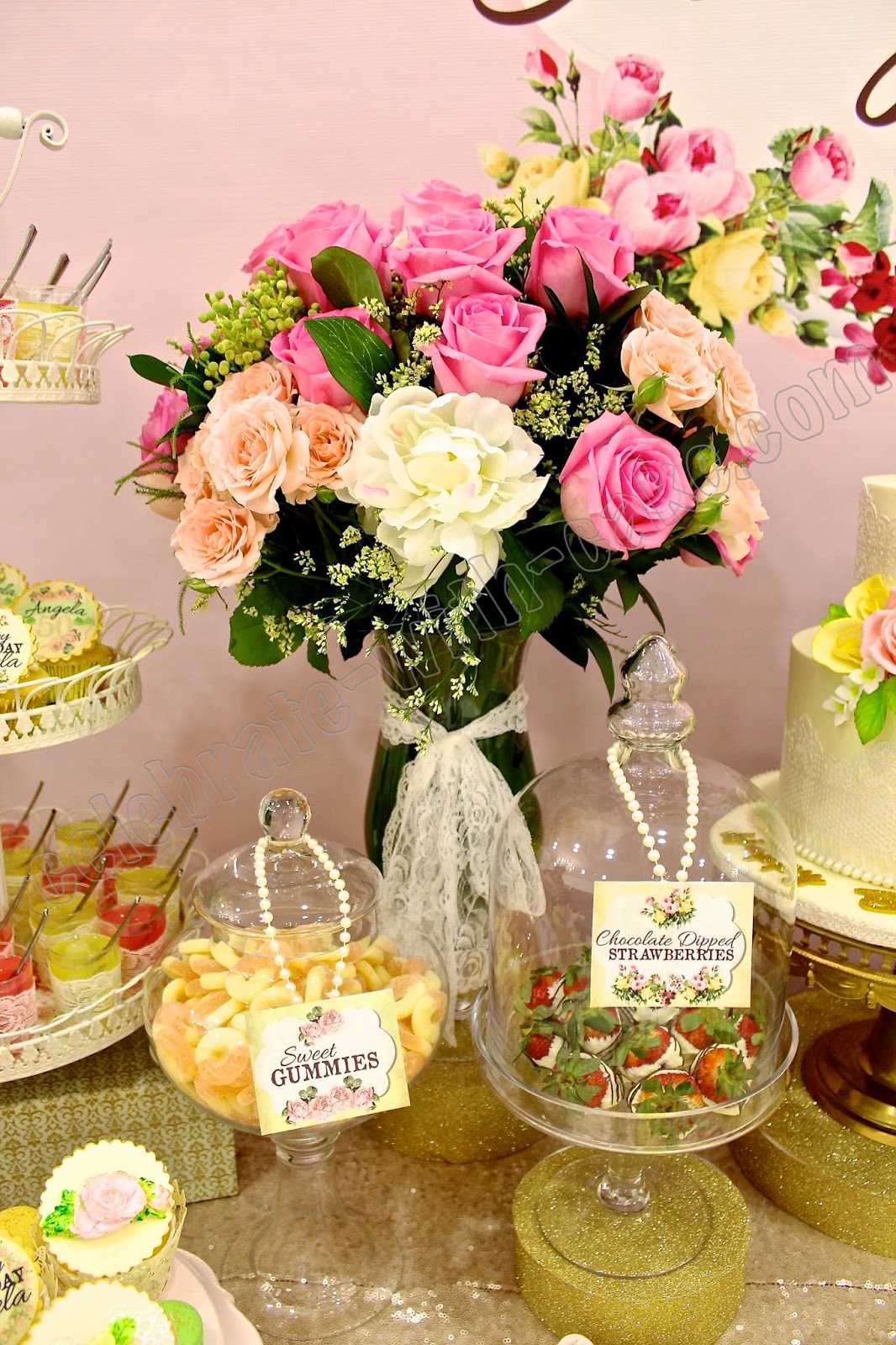 Vintage Floral themed Dessert table (click post to view more pictures)
