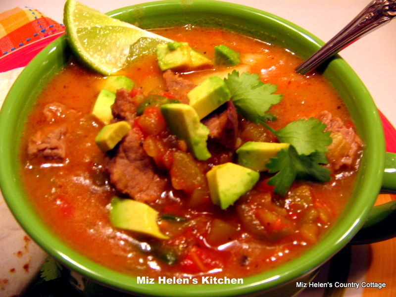 Miz Helen's Country Cottage Green Chili With Beef and Potatoes