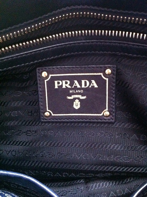 prada black cotton handbag  