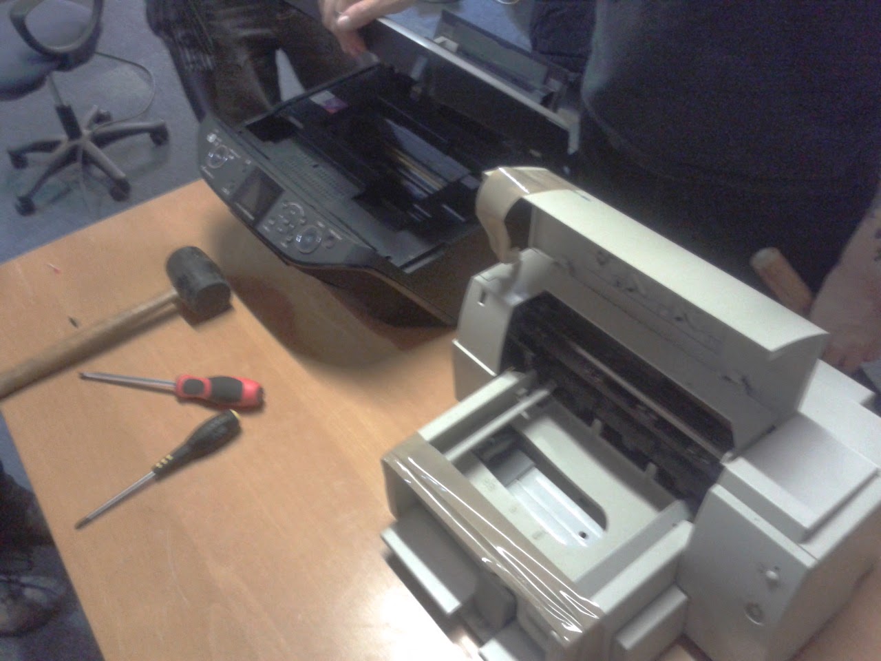 Inkjet printer teardown get at those stepper motors! Build Brighton MakerSpace