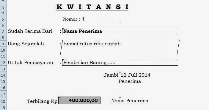 Kwitansi Pembayaran Klinik Atom