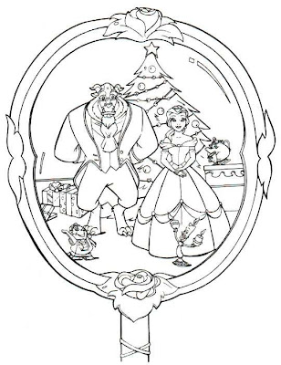 DISNEY COLORING PAGES: CHRISTMAS COLORING PAGE BEAUTY AND THE BEAST
