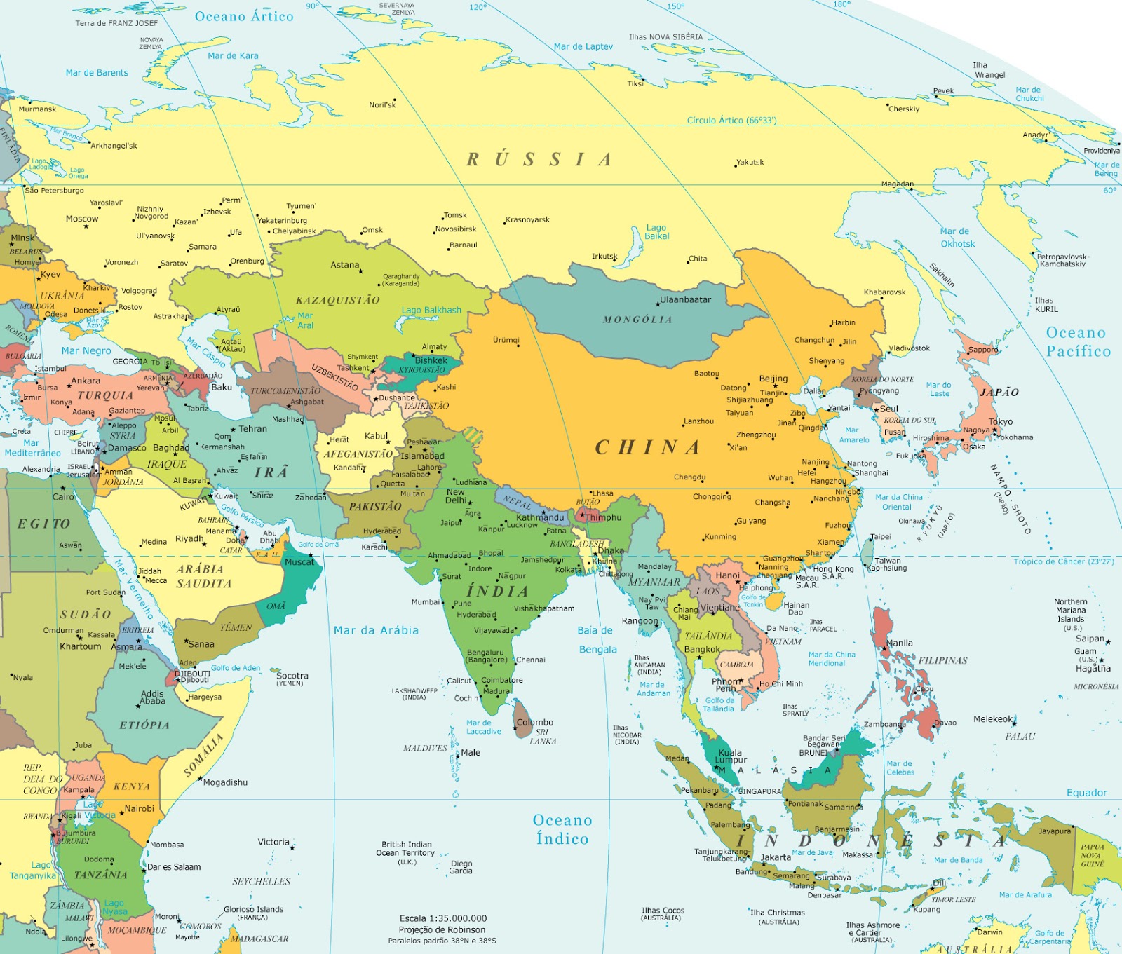 Fontes de Geografia e Geografia da Religião : Países da Ásia
