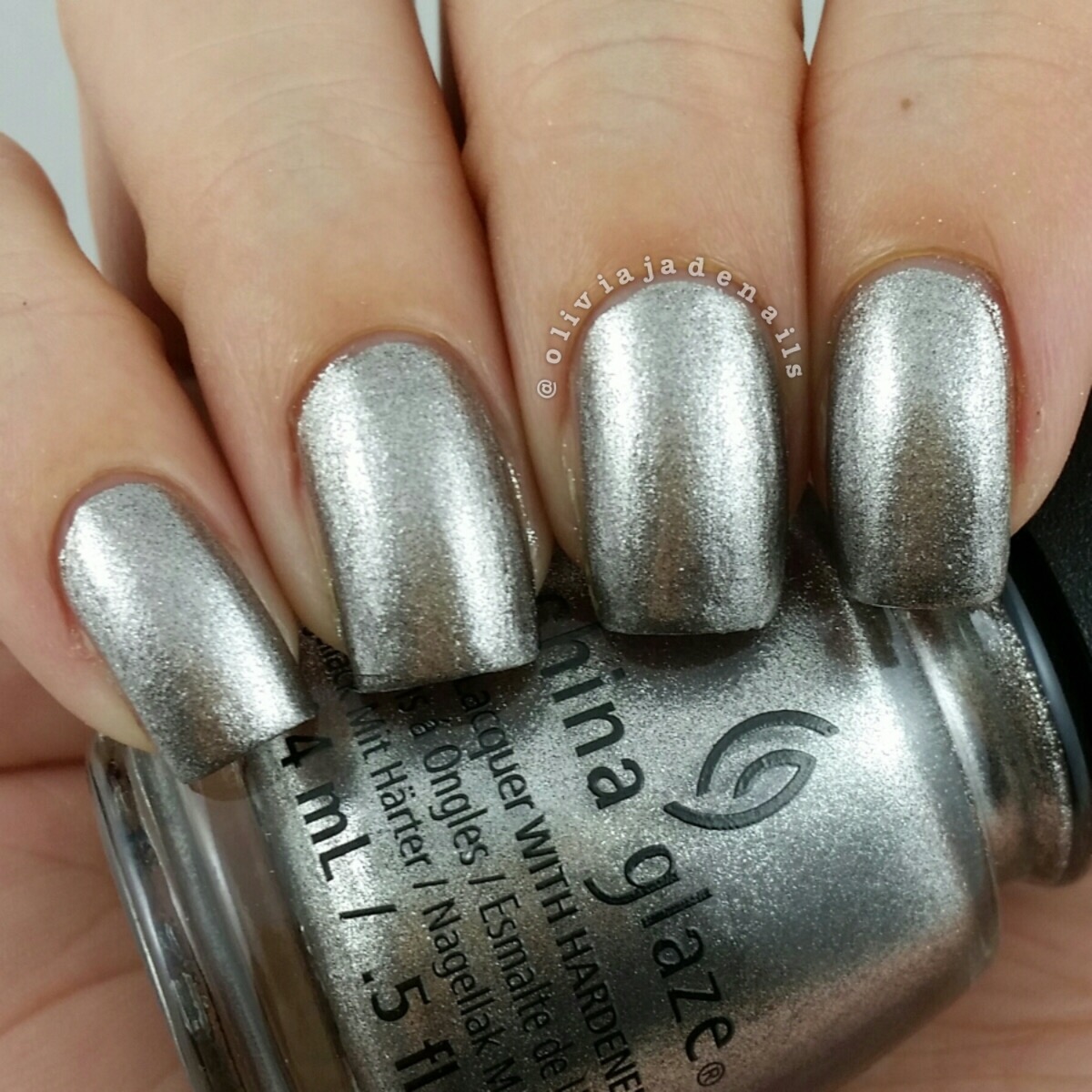China Glaze Check Out The Silver Fox swatched by Olivia Jade Nails
