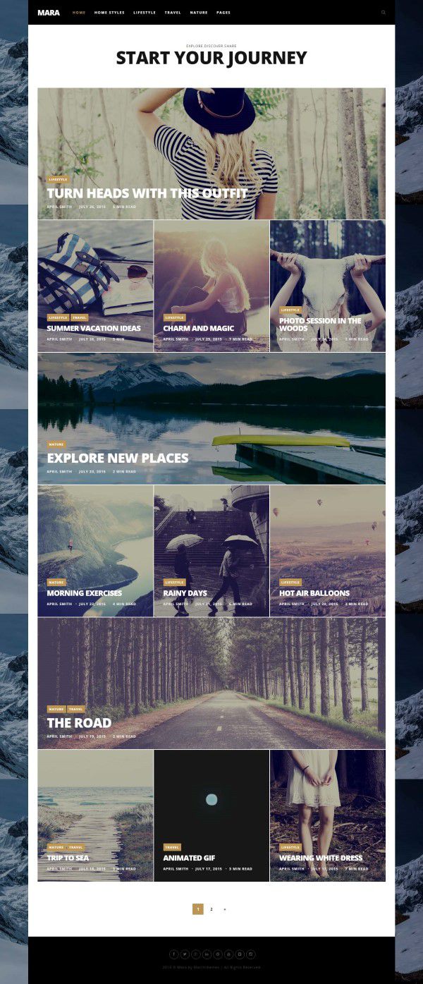 Mara - Beautiful Photo WordPress Blog Theme