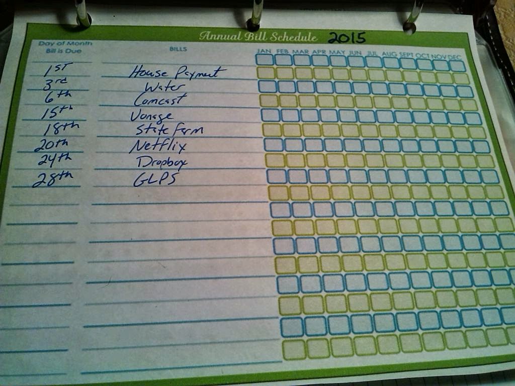 my current planner setup annual bill organizer