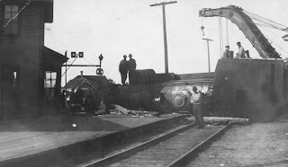 Train Wreck at Trout Lake - Note Depot