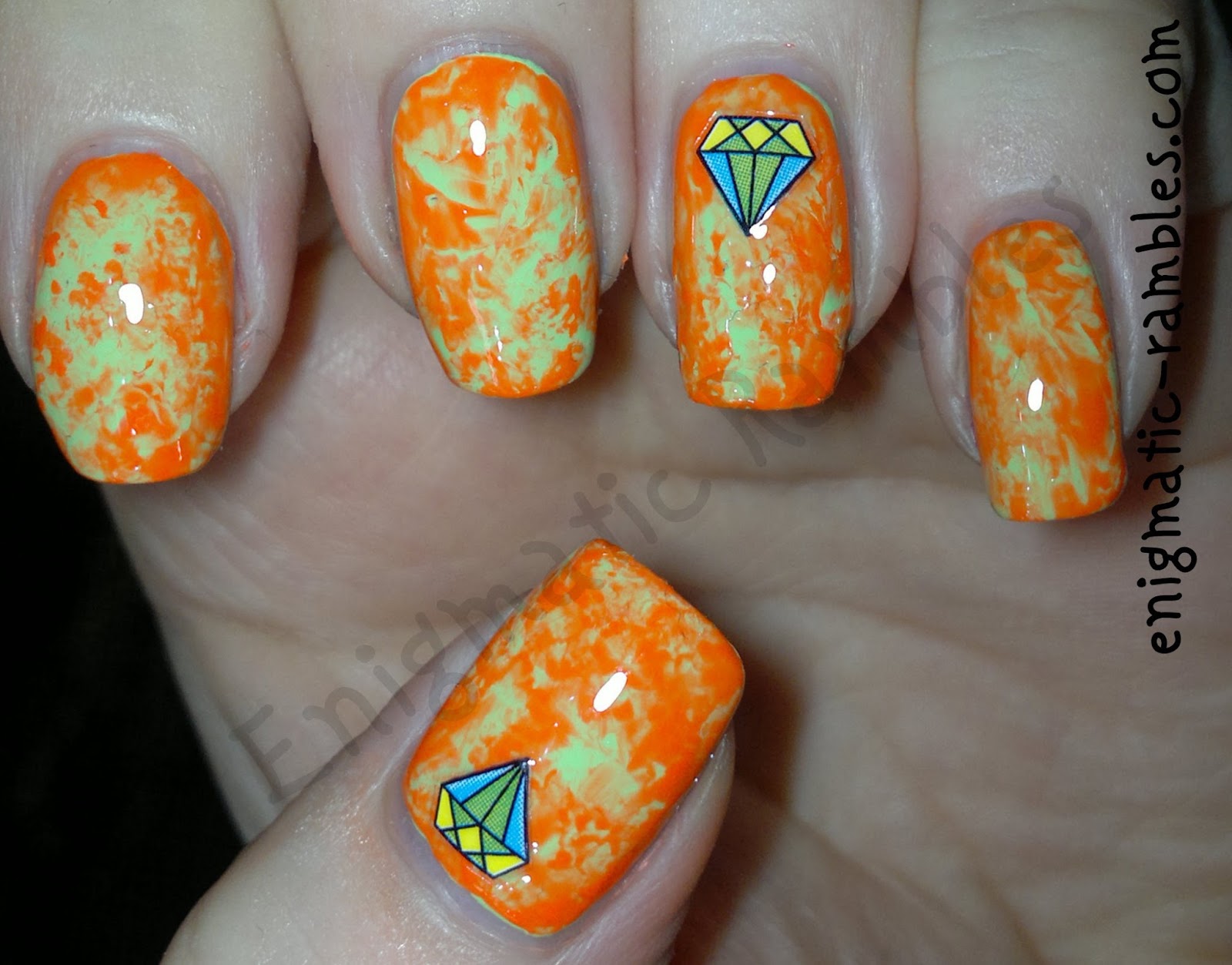 Marble Diamond Nails Review-Born-Pretty-Store-Stickers-XF471-marble-diamond-nails