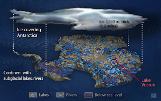 Antarctica's known subglacial lake system Antarctica's known subglacial lake system