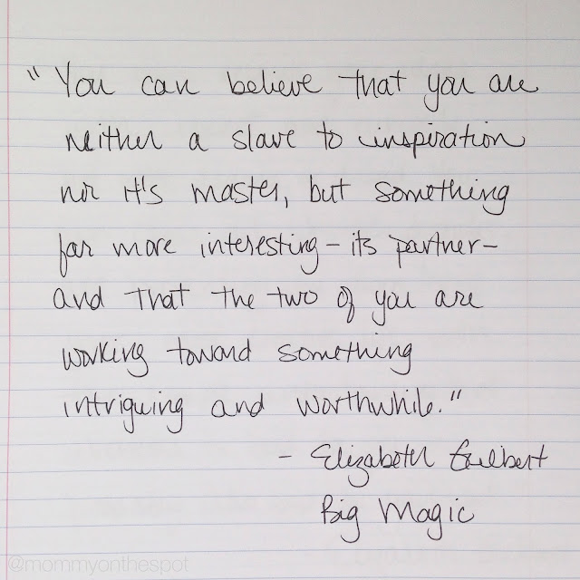 Erin Janda Rawlings Mommy on the Spot Book Review of Big Magic By Elizabeth Gilbert /Nightline Segment