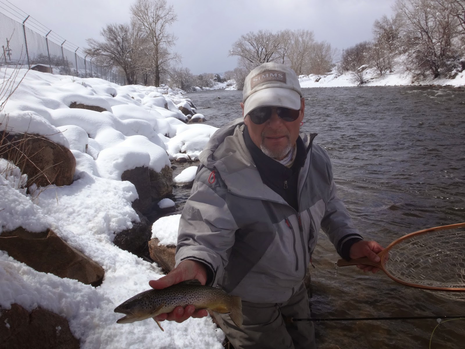 Fish Spotter Fly Fishing in the Snow