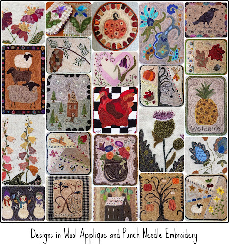 Wool Applique and Punch Needle Embroidery by www.ThreeSheepStudio.com Wool Applique and Punch Needle Embroidery by www.ThreeSheepStudio.com