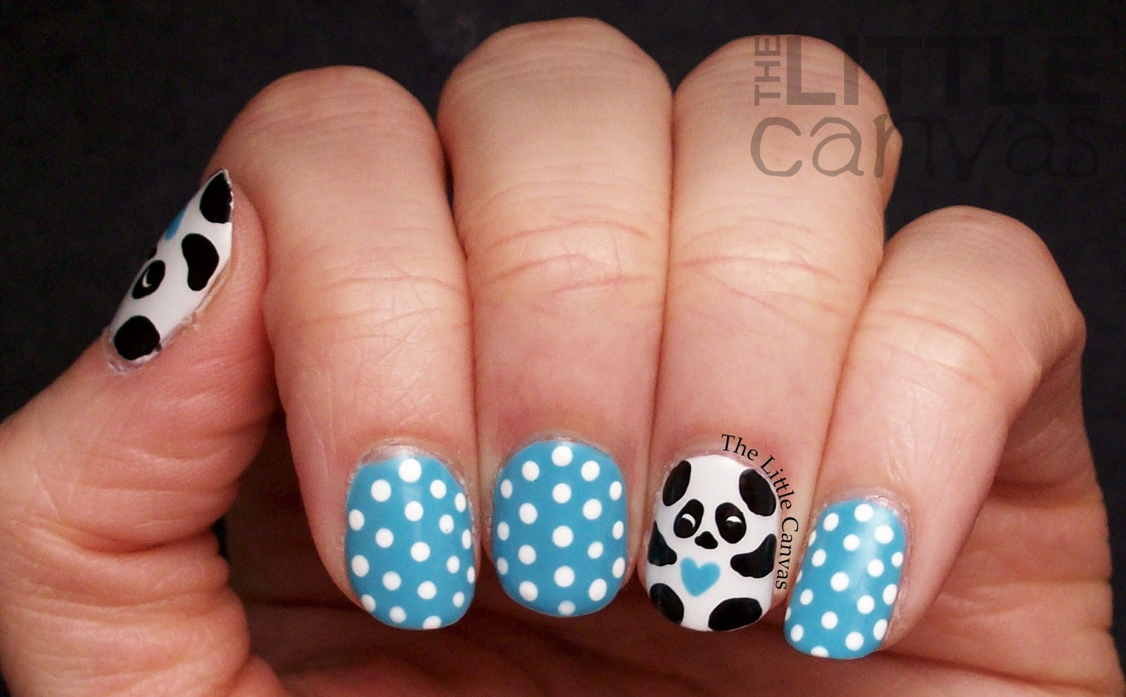 panda acrylic nail design