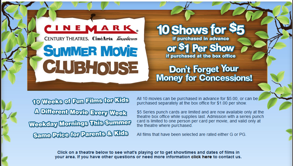 My Experiences with the 59th MP CO Cinemark Summer Movie Clubhouse
