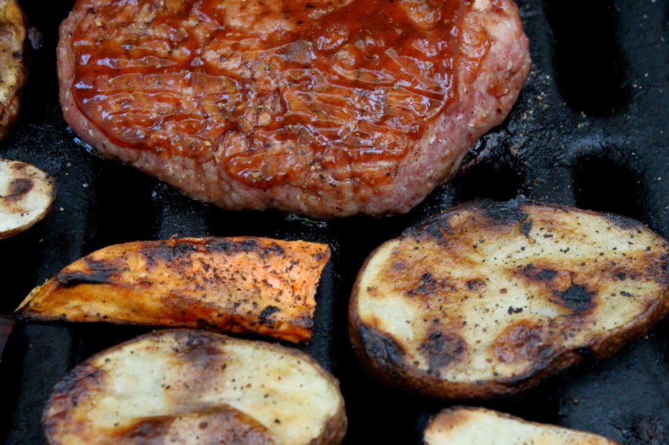 The 99 Cent Chef Grilled Russet and Sweet Potatoes