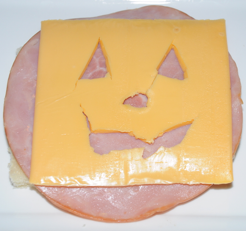Jack O Lantern Cheese Sandwiches