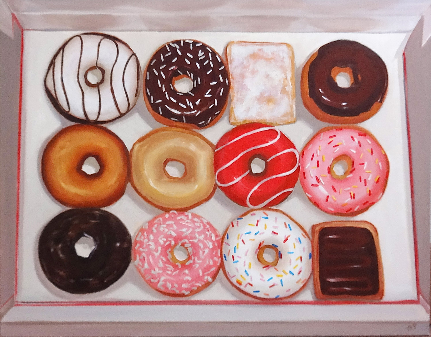 Terry Romero Paul &quot;Holiday Donuts Pick One&quot; 24&quot;x30