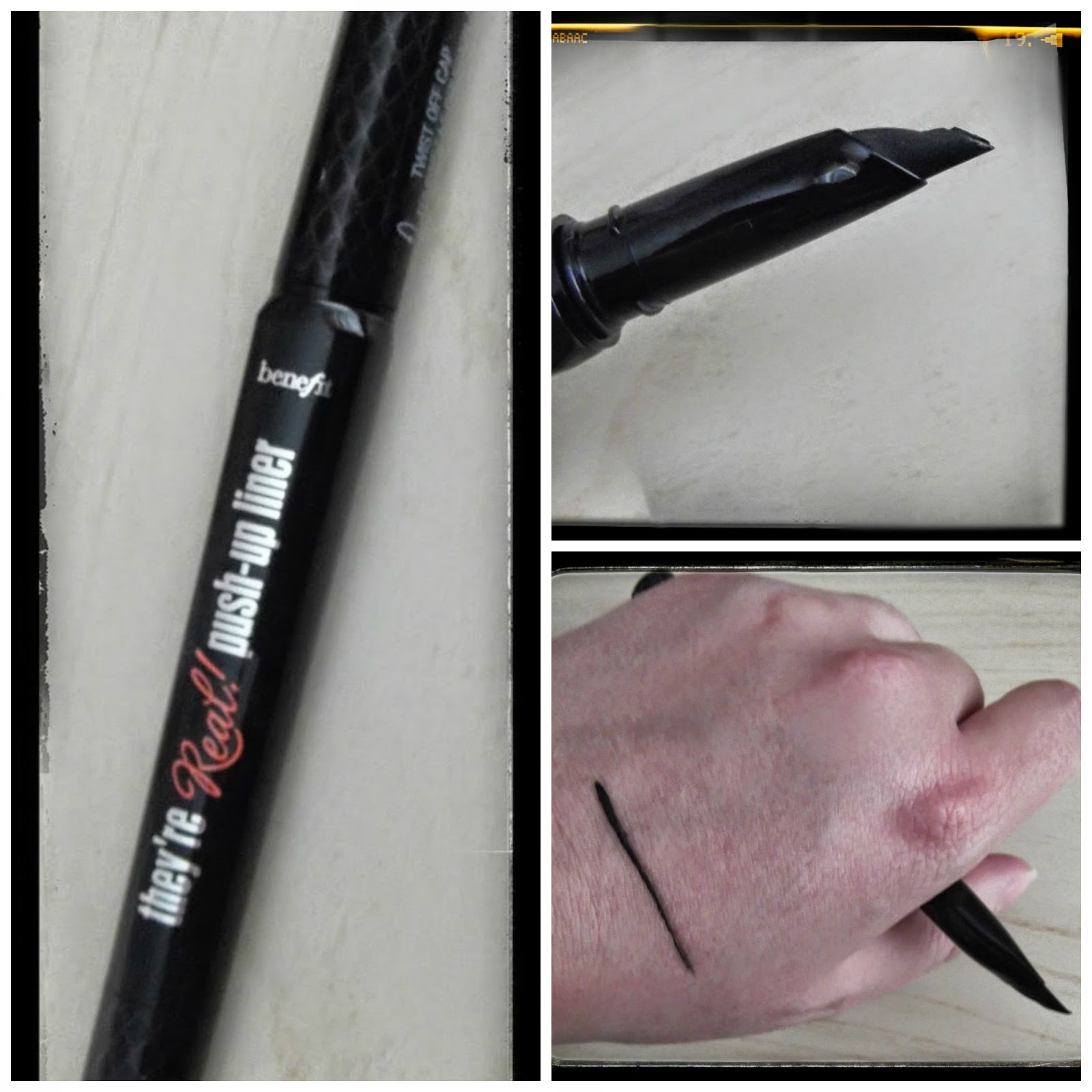 Benefit They're REAL Push-Up Gel Eye-liner swatch review