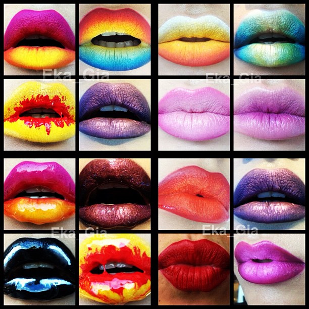 Amazing Lip Art Design Ideas : Smokin colour lip art