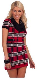 red black and grey sweater dress for women