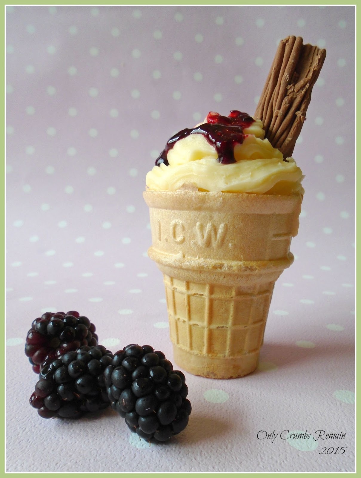 Only Crumbs Remain '99' IceCream Cupcake with Blackberries