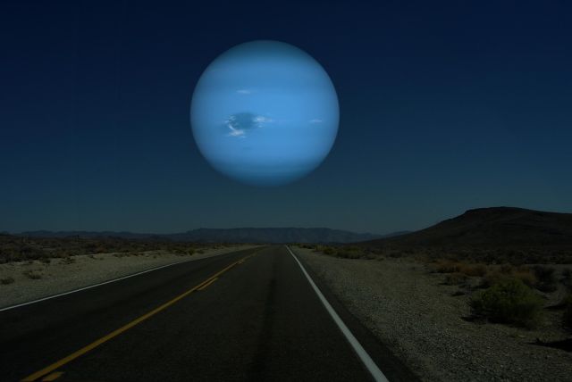 Netuno no lugar da Lua visão de Netuno