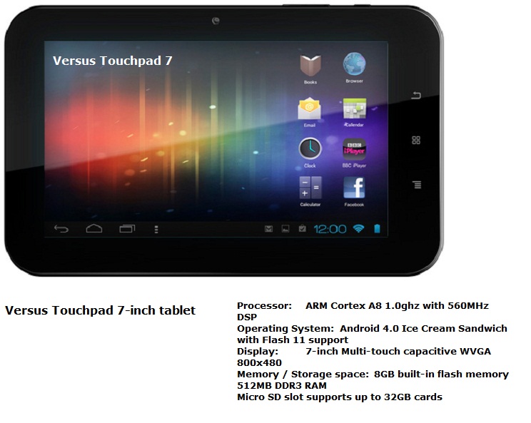 Versus Touchpad 7inch tablet review
