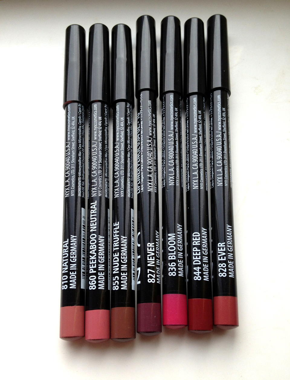 Chameleonesque Crueltyfree beauty blog. Swatches NYX Slim Lip Pencils
