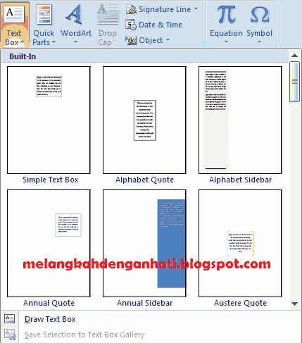Menggunakan Fungsi Text Box Di Word 2007 Tips Dan Trik