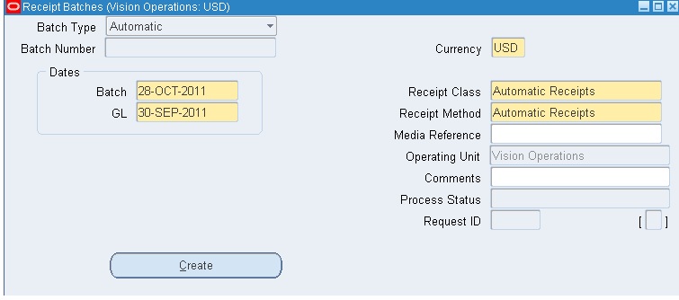 automatic receipts and remittance in r12 create receipts