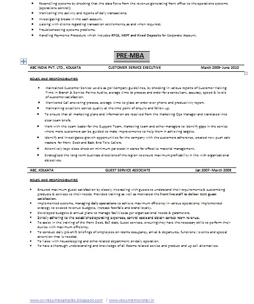 relationship manager resume