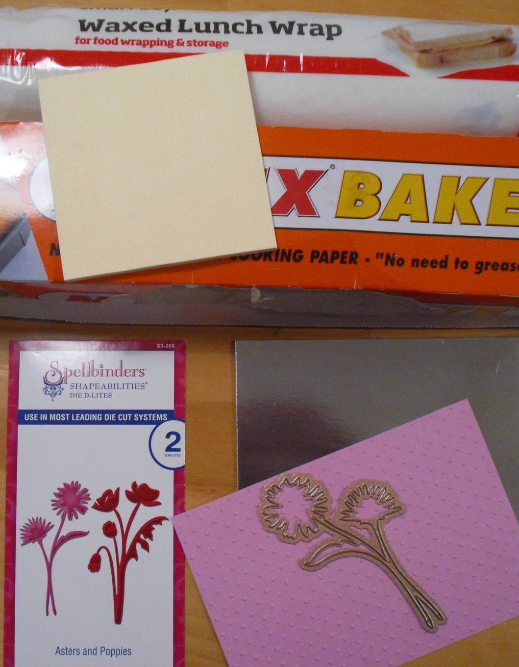 The WobbleHeaded Mumbat Silver DieCut and Embossed Flowers