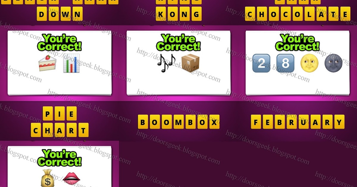 Guess The Emoji [Level 50] Answers and Cheats ~ Doors Geek