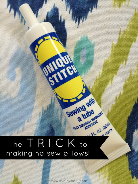 How To Make a Pillow With Glue - a really easy no-sew pillow tutorial 